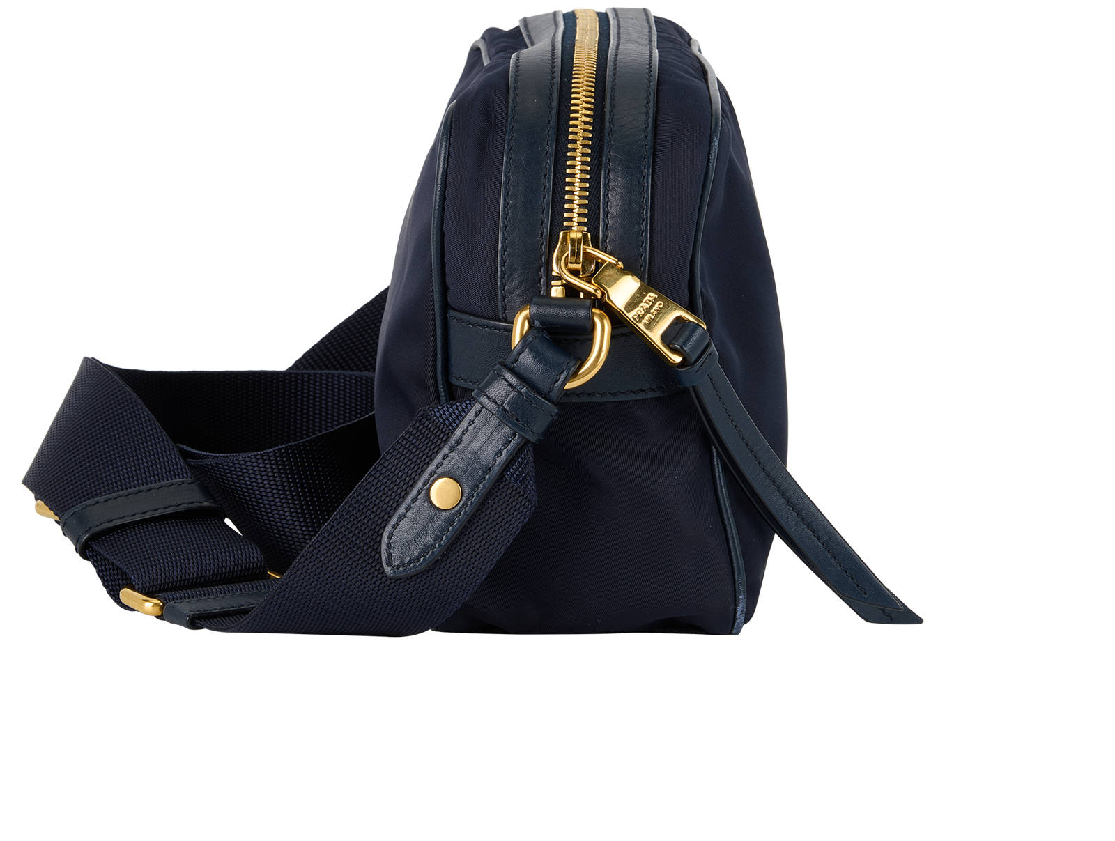 Camera Bag, &pound;575, Handbags, Navy, Nylon, Side view